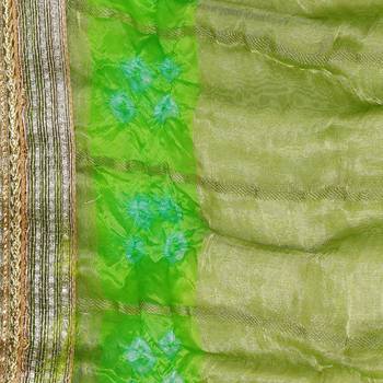 Green Silk Bandhej Dupatta 4