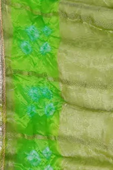 Green Silk Bandhej Dupatta
