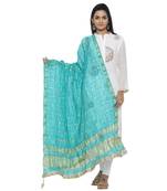 Blue Silk Bandhej Dupatta