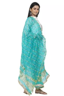 Blue Silk Bandhej Dupatta