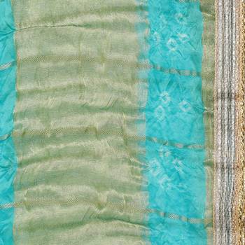 Blue Silk Bandhej Dupatta 4