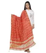 Red Silk Bandhej Dupatta