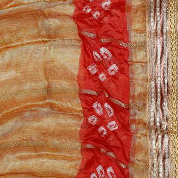 Red Silk Bandhej Dupatta 4