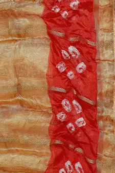 Red Silk Bandhej Dupatta