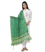 Green Silk Bandhej Dupatta