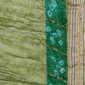 Green Silk Bandhej Dupatta 4