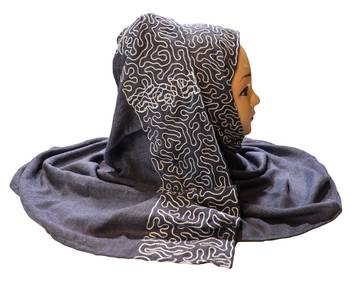 Casual Wear Rayon Soft Cotton Embroidery Dupatta Hijab Scarf For Women 2
