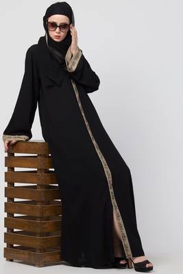 Front Open Designer Abaya With Embroidery 1