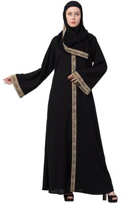 Front Open Designer Abaya With Embroidery 2