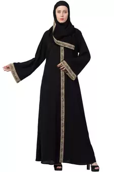 Front Open Designer Abaya With Embroidery