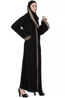 Front Open Designer Abaya With Embroidery