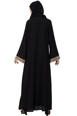 Front Open Designer Abaya With Embroidery 4