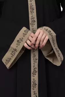Front Open Designer Abaya With Embroidery