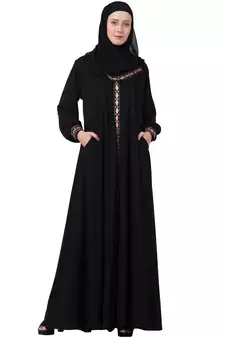 A-Line Abaya With Embroidery And Dual Pocket