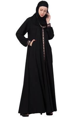 A-Line Abaya With Embroidery And Dual Pocket 7