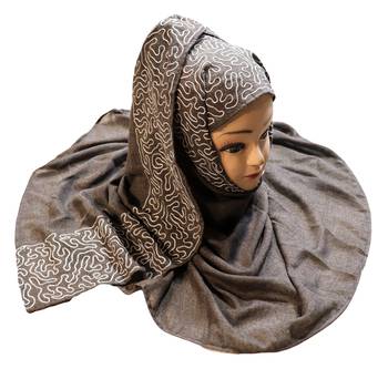 Rayon Soft Cotton Embroidery Scarf Dupatta Hijab For Women ( 4
