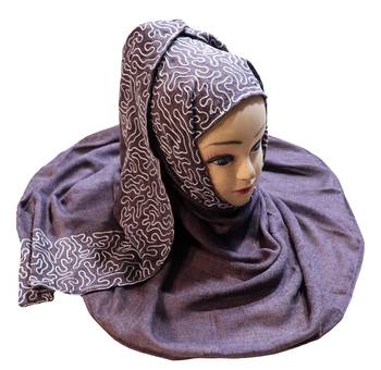 Rayon Soft Cotton Embroidery Hijab Scarf Dupatta For Women 4