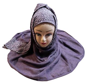 Rayon Soft Cotton Embroidery Hijab Scarf Dupatta For Women 5