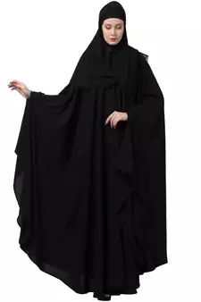 Black Kashibo Plain Islamic Abaya