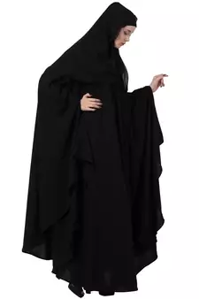 Black Kashibo Plain Islamic Abaya
