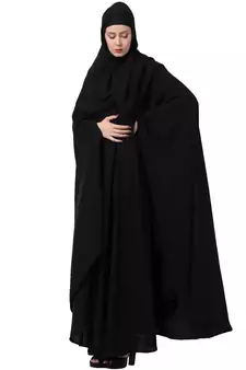 Black Kashibo Plain Islamic Abaya