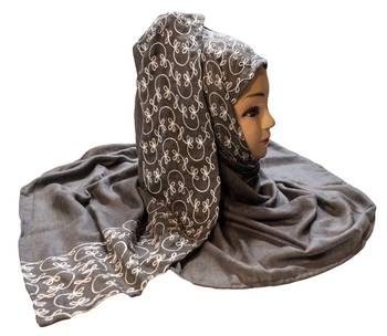 Rayon Soft Cotton Casual Wear Embroidery Hijab Scarf Dupatta For Women 3