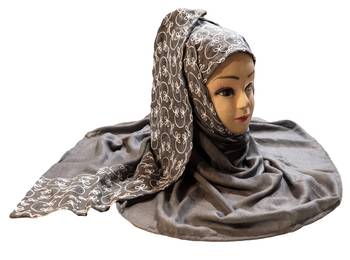 Rayon Soft Cotton Casual Wear Embroidery Hijab Scarf Dupatta For Women 4
