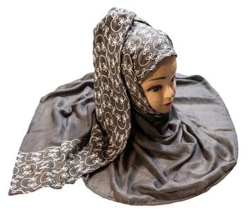 Rayon Soft Cotton Casual Wear Embroidery Hijab Scarf Dupatta For Women 5