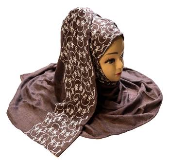 Rayon Soft Cotton Occasion Wear Embroidery Scarf Hijab Dupatta For Women 1