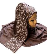 Rayon Soft Cotton Occasion Wear Embroidery Scarf Hijab Dupatta For Women