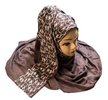 Rayon Soft Cotton Occasion Wear Embroidery Scarf Hijab Dupatta For Women 2