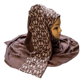 Rayon Soft Cotton Occasion Wear Embroidery Scarf Hijab Dupatta For Women 5