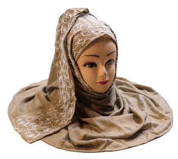 Rayon Soft Cotton Embroidery Hijab Scarf Dupatta For Women  4