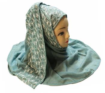 Rayon Soft Cotton Occasion Wear Embroidery Hijab Scarf Dupatta For Women 4