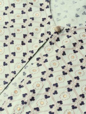 Green floral print rayon salwar 4