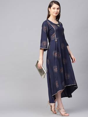 Navy-blue printed liva kurtas-and-kurtis 4