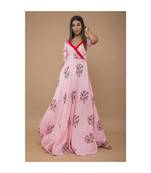 Pink Rayon Printed Dress