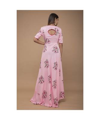 Pink Rayon Printed Dress 3