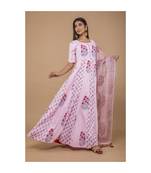 Pink Long Anarkali Dress With Dupatta