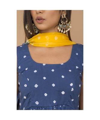 Blue Peplum Style Bandhej Sharara set 4