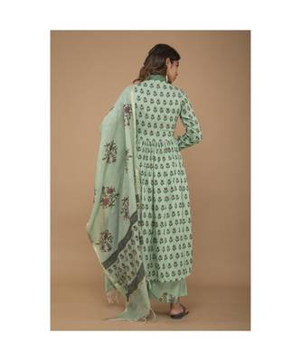 Rayon Handblock Kurta set with dupatta 3