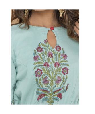 Sea Blue cold Shoulder Long Dress 4