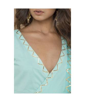 Blue Cotton Suit Set with Dupatta 4