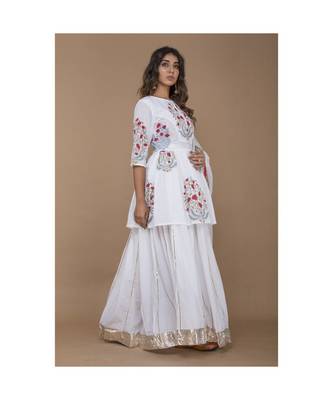 White Block Print lehenga set 2