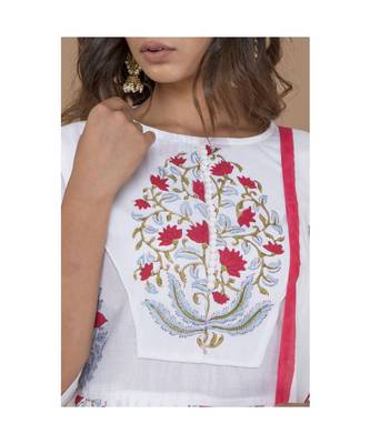White Block Print lehenga set 4