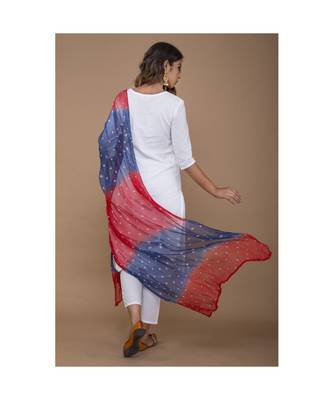 White Kurta Set with Bandhej Dupatta 3