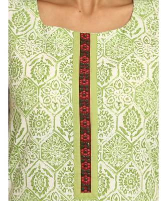Green printed rayon stitched kurti 5