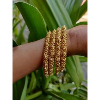 Gold stone bangles 1