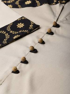 Women's Nude Gold Print Straight Crepe Kurta Palazzo Set 5
