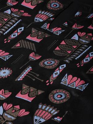 Women's Black Khadi Print A-line Polysilk Kurta Palazzo Set 5